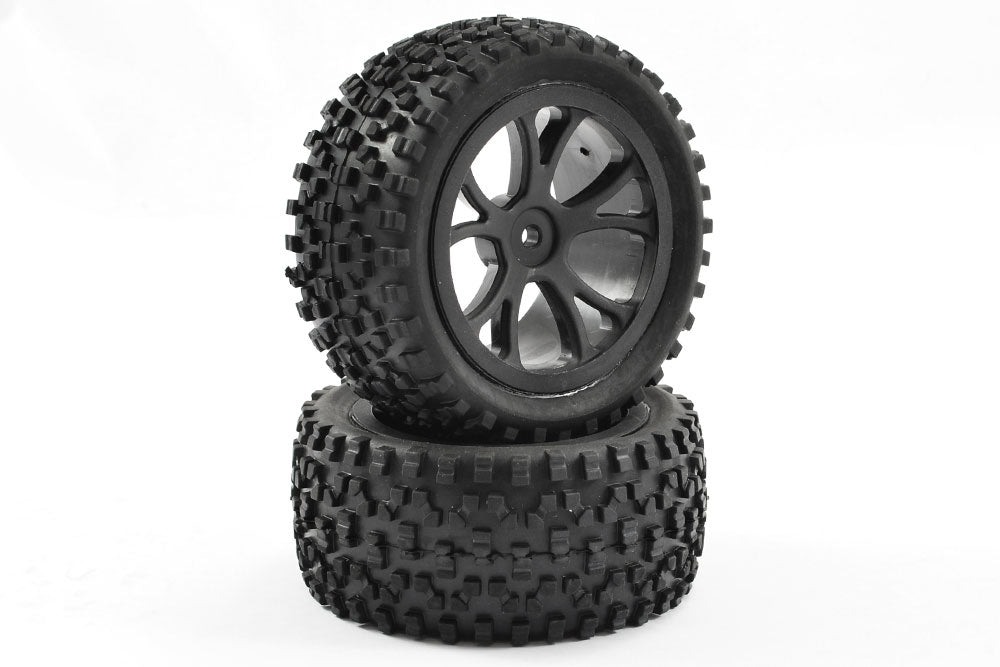 Fastrax 1/10Th Mounted Cuboid Buggy Rear Tyres 10-Spoke FAST0037B
