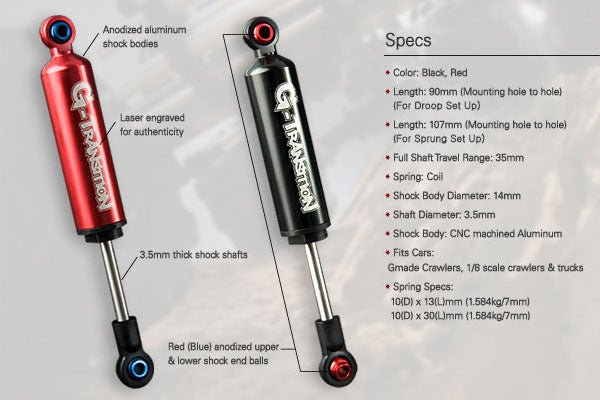 Gmade G-Transition Shock Black 90Mm (4) For 1/8 Crawler