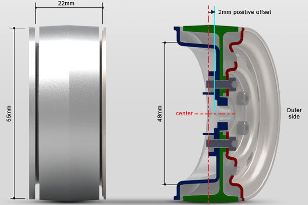 Gmade 1.9 Sr02 Beadlock Wheels (Semigloss Silver) (2) GM70172
