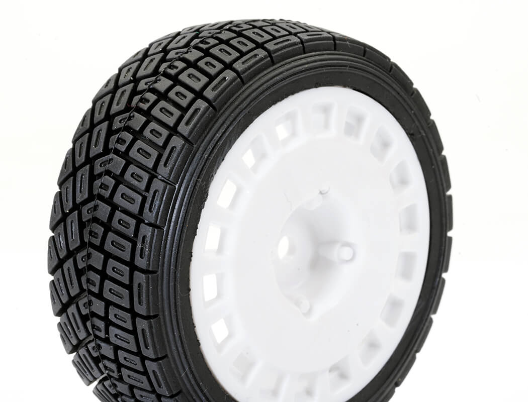 Fastrax 1/10Th Rally Angle Tyre/Wheel Set White (4) FAST0071W