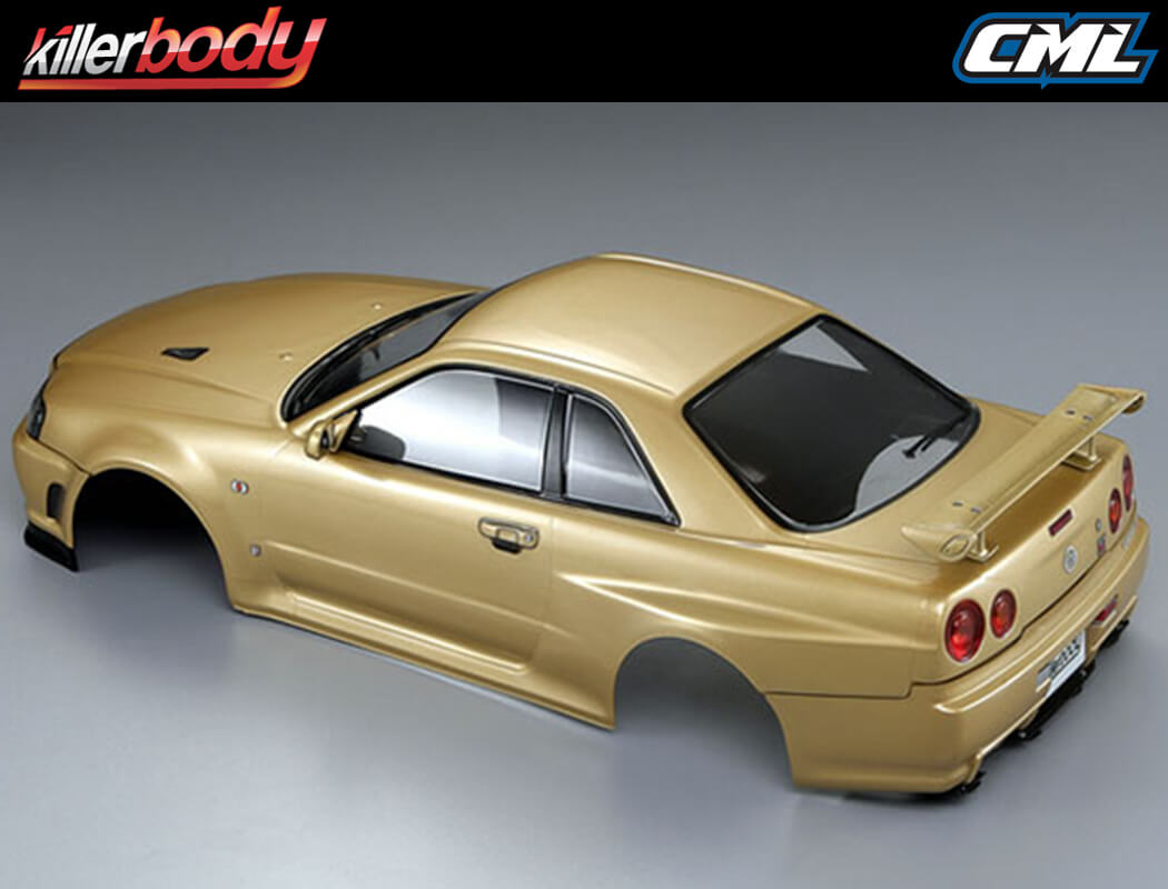 KILLERBODY NISSAN SKYLINE R34 195MM FINISHED BODY-GOLD