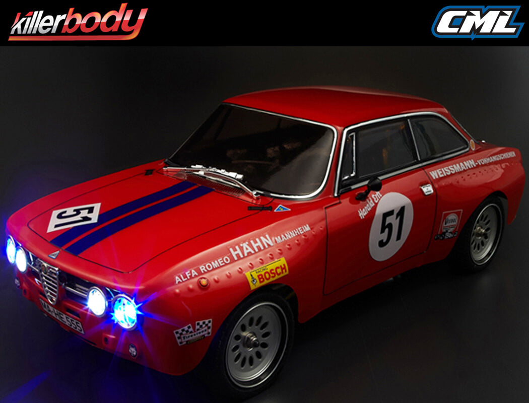 KILLERBODY ALFA ROMEO 2000 GTAM 190MM FINISHED BODY RED