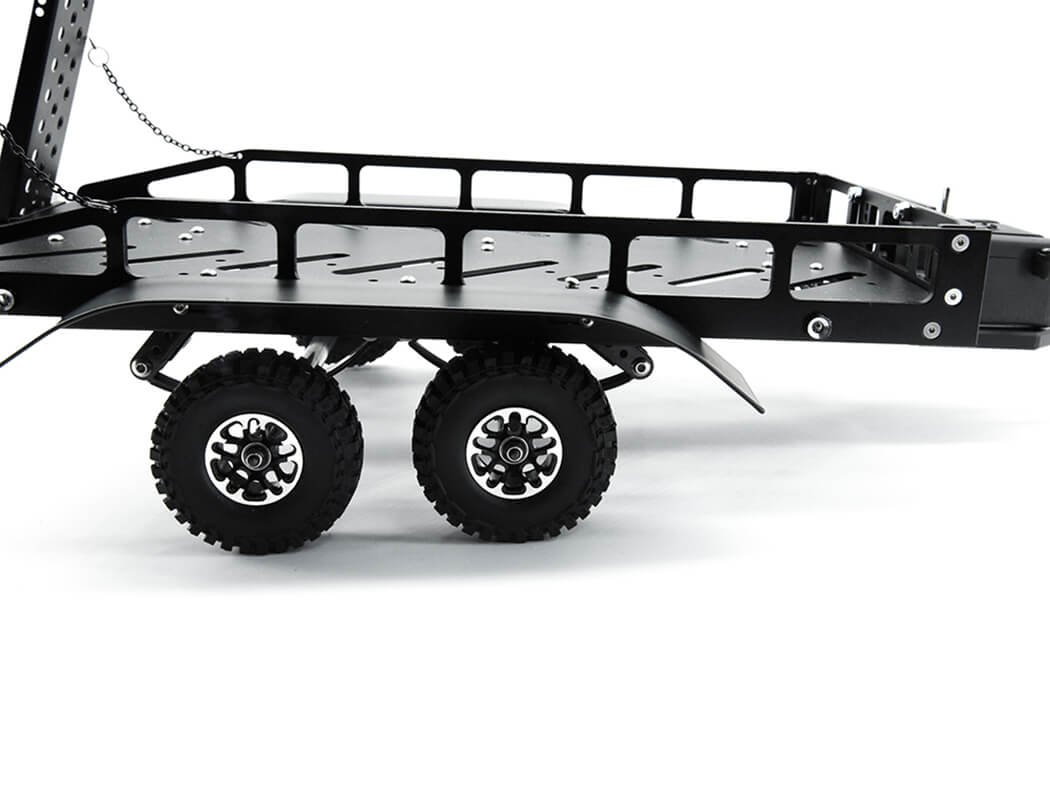 Fastrax Dual-Axle Trailer W/Ramps & Leds (Med 1/12-1/18) - Black FAST2372MBK
