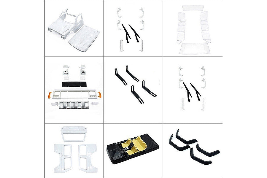 FASTRAX 1/10 ROCKEE FULLCAB & INTERIOR HARDBODY 313mm - White