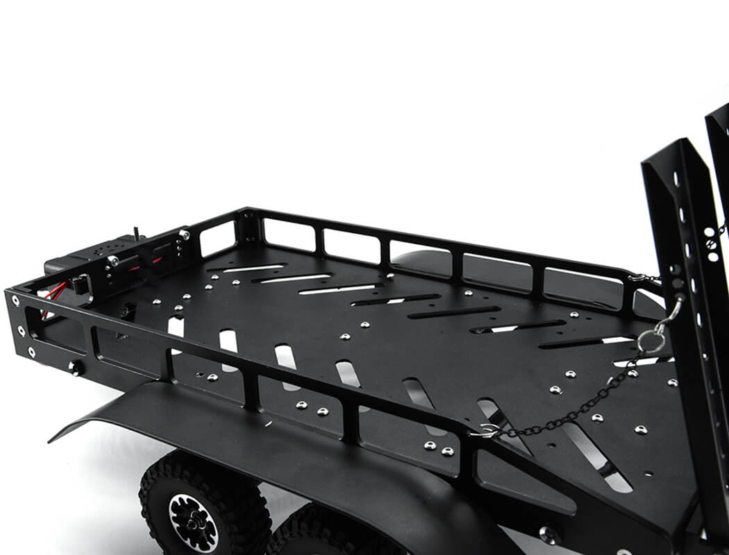 Fastrax Dual-Axle Trailer W/Ramps & Leds (Med 1/12-1/18) - Black FAST2372MBK