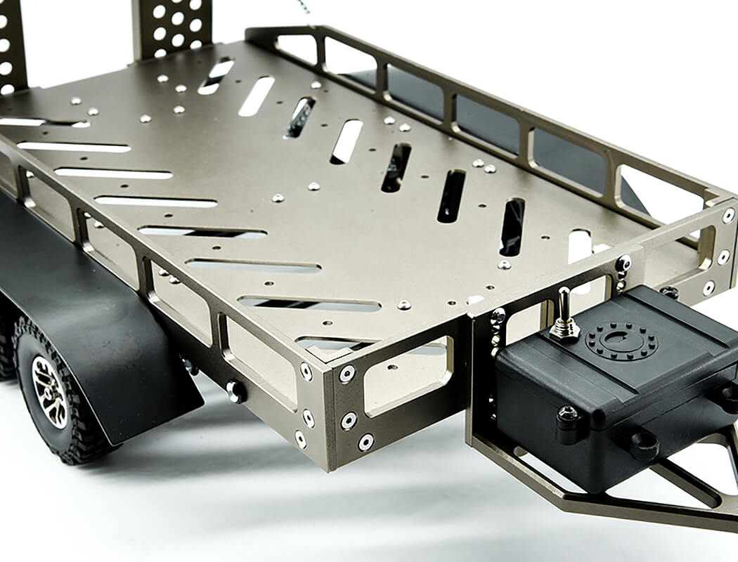 Fastrax Dual-Axle Trailer W/Ramps & Leds (Med 1/12-1/18) - Titanium