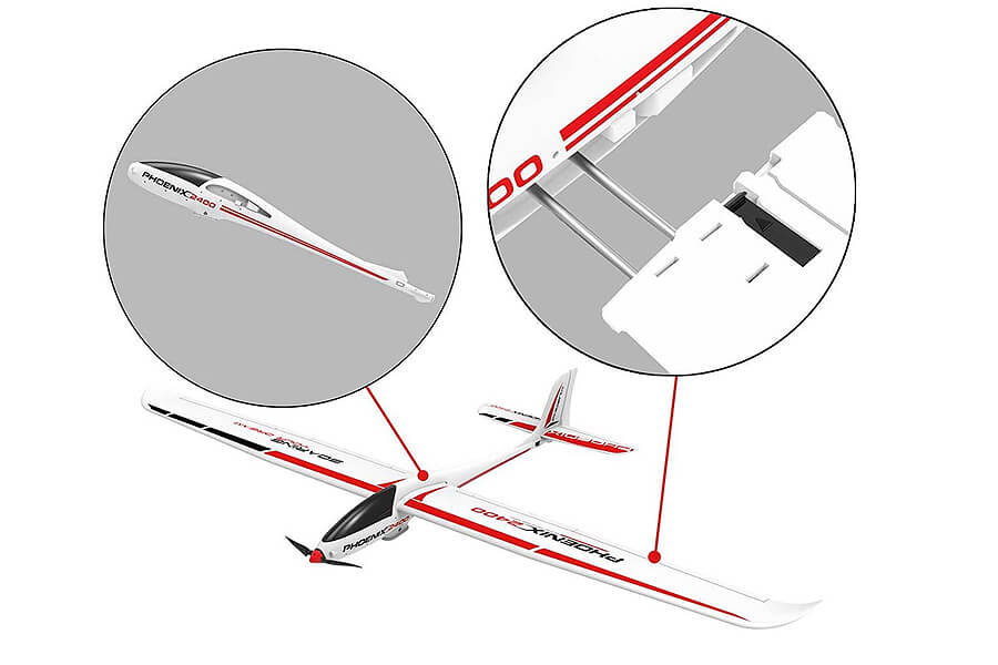 Volantex Phoenix 2400Mm Glider W/Abs Fuselage Artf V759-03