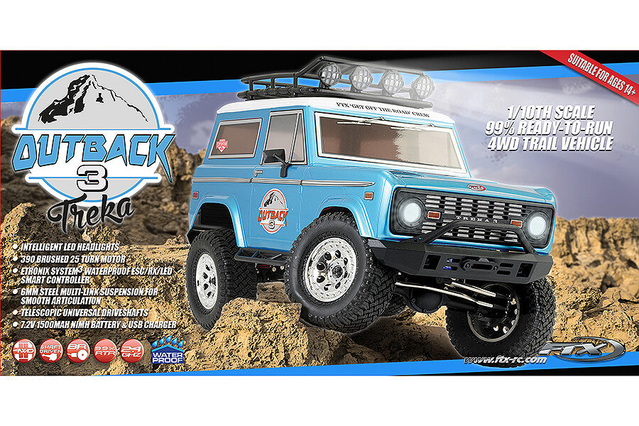 FTX Outback 3.0 Treka RTR 1:10 Trail Crawler - Blue FTX5594B