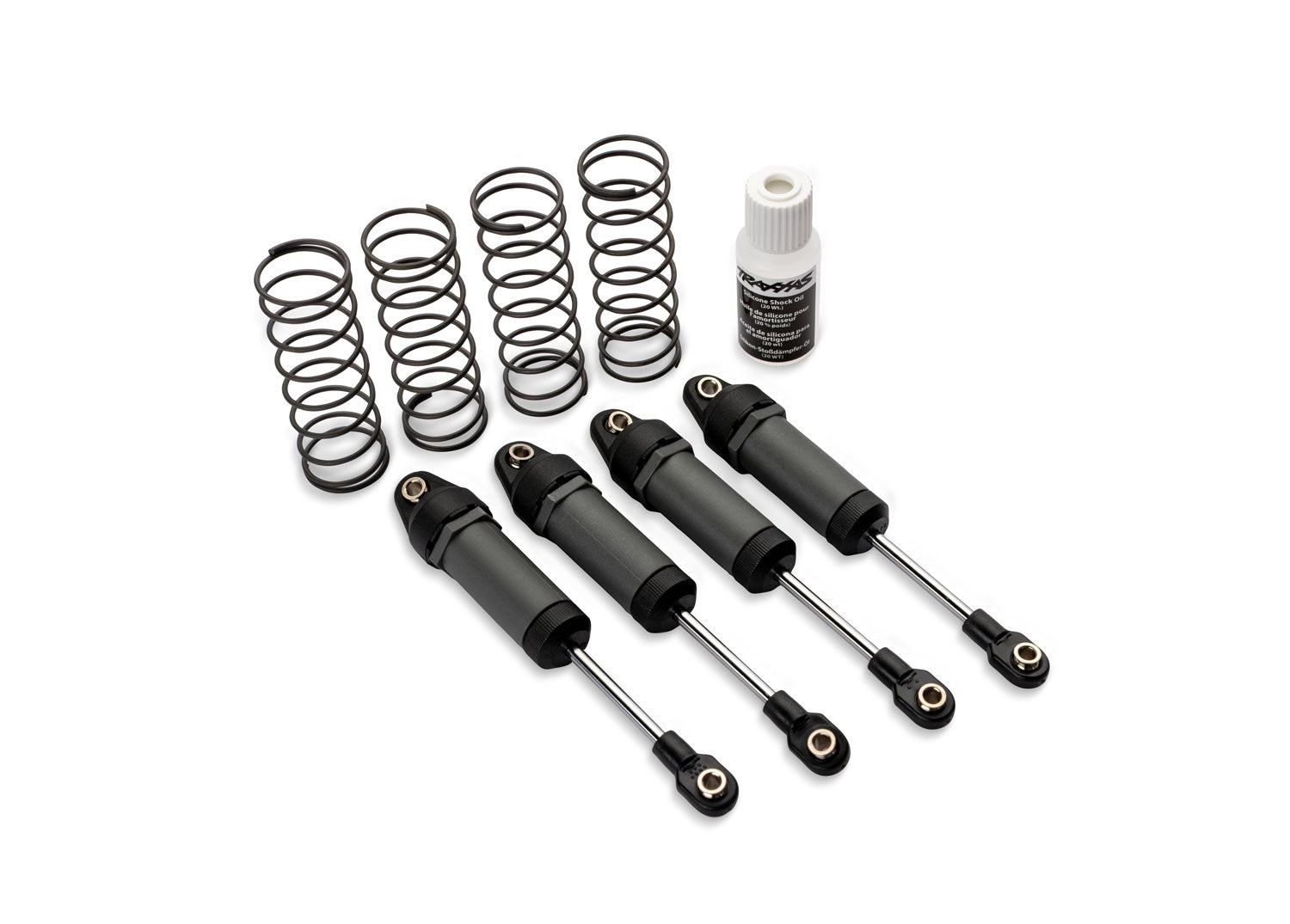 Ultra Shocks (Grey) (long) (complete w, spring pre-load spacers & springs) (4)