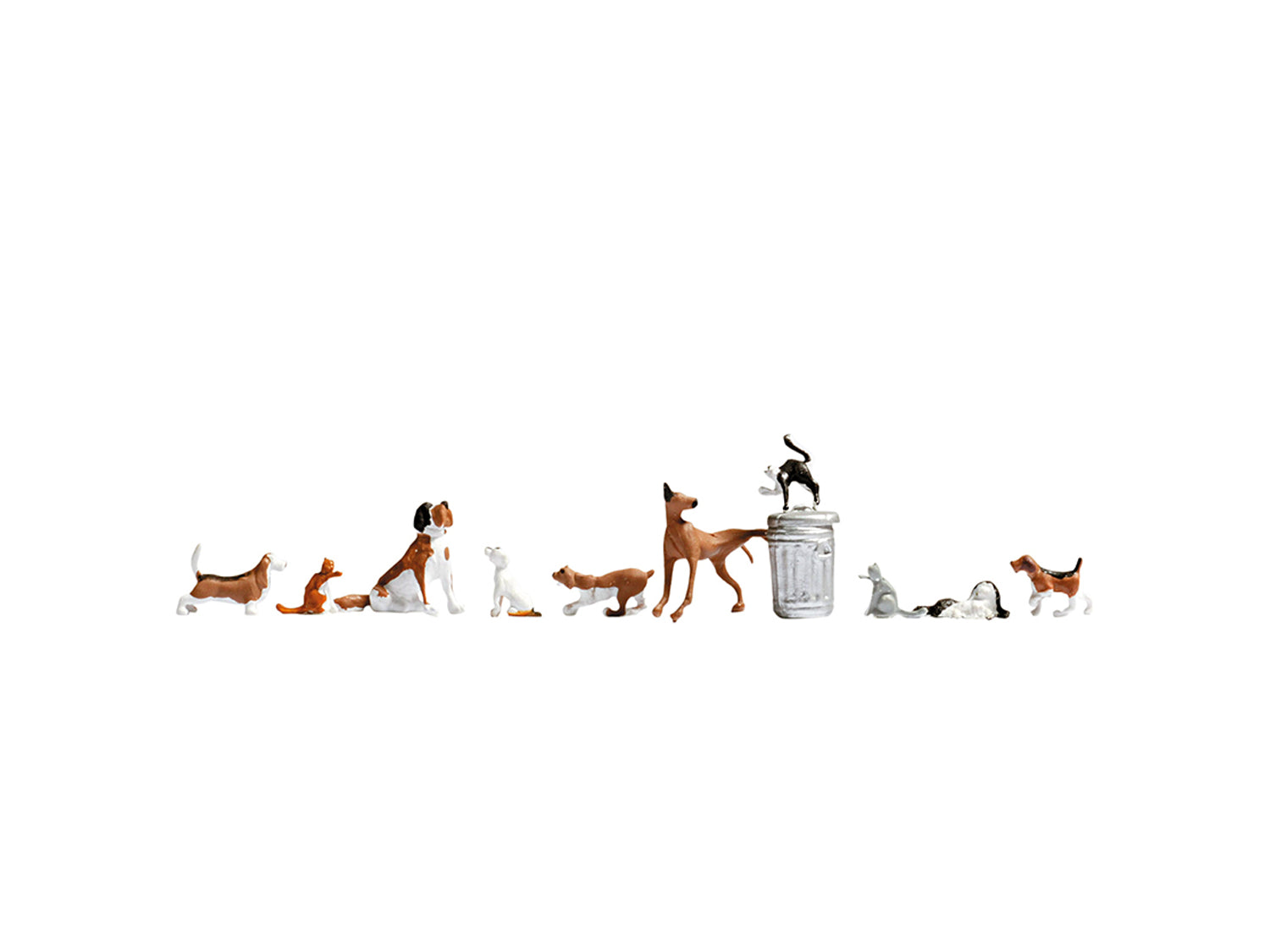 Gaugemaster TT120 Cats and Dogs (10) Figure Set GM3910156 - Figures & Animals