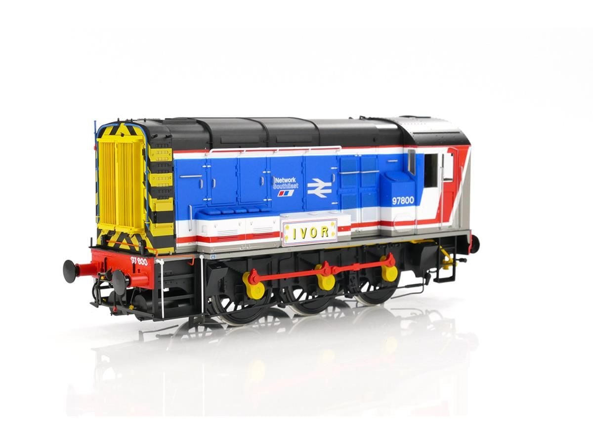 Class 97 Ivor Network SouthEast model train in detailed display showcasing its vibrant design and features