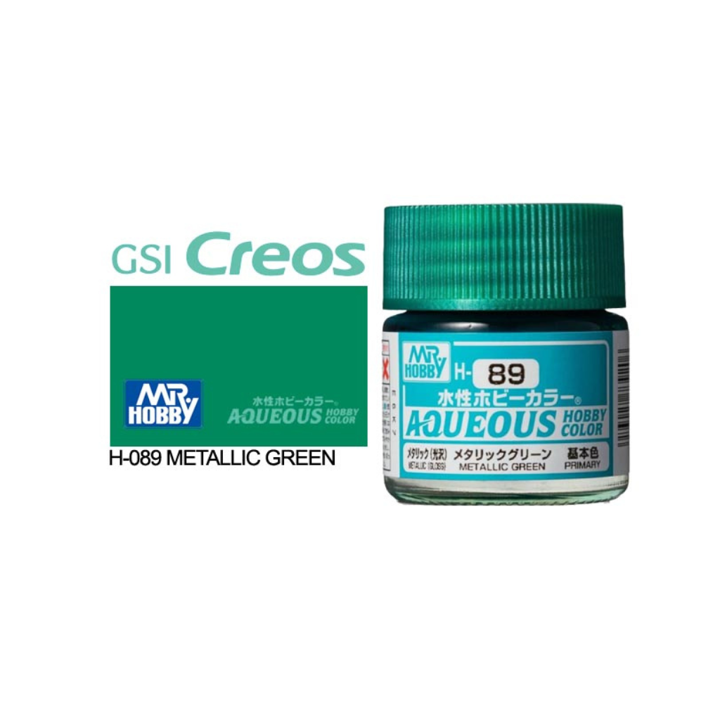 Mr Hobby Aqueous Hobby Color 10ml H-089 Metallic Green (G)
