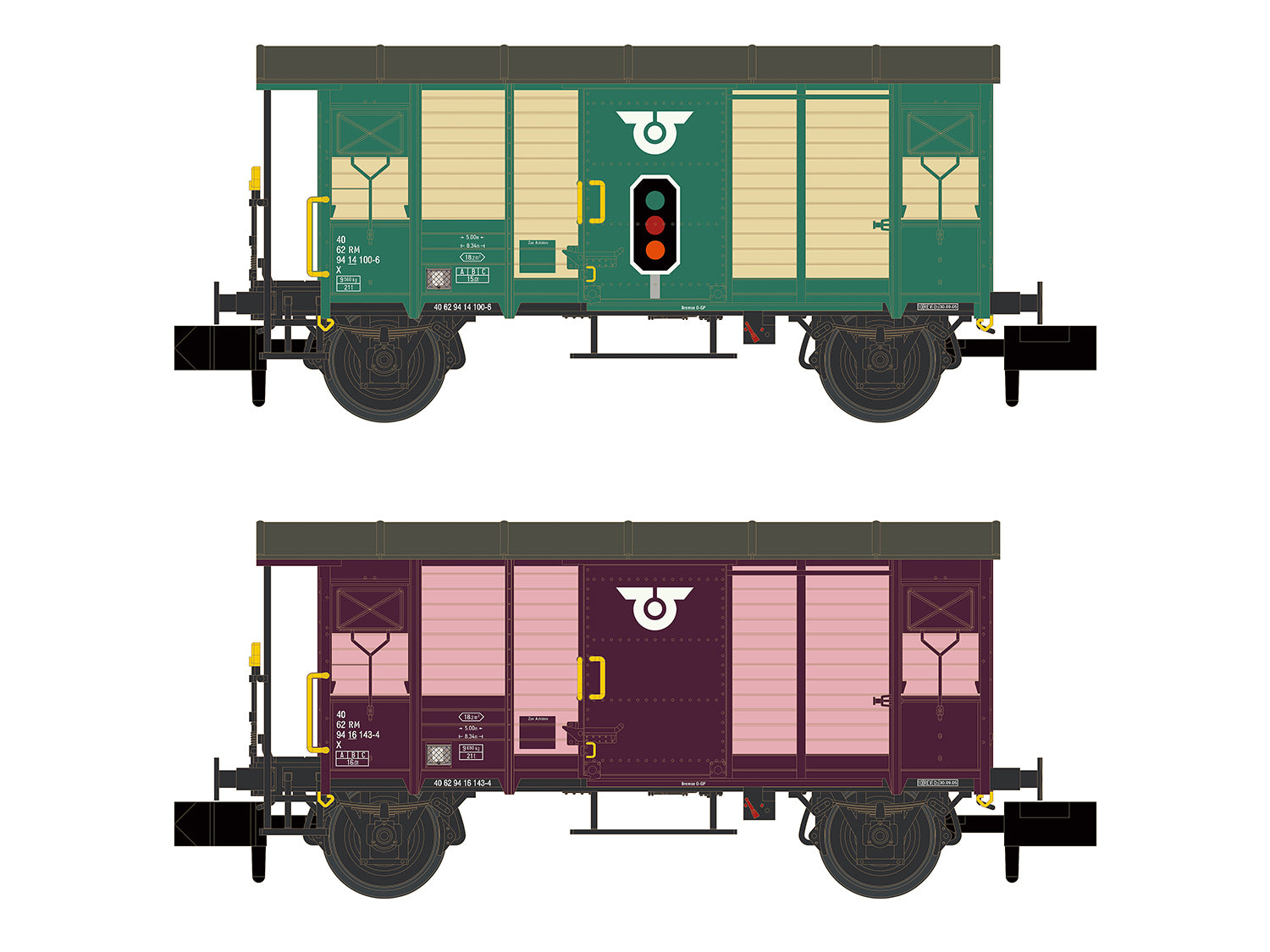 Hobbytrain RM K2 Van Set (2) V H24207