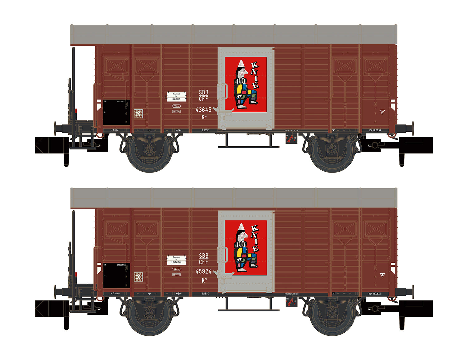 Hobbytrain SBB Circus Knie K3 Van Set (2) III H24257