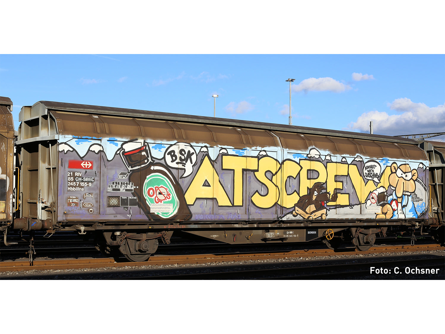 Hobbytrain SBB Hbbillns Van w/Atscrew Graffiti VI H24668