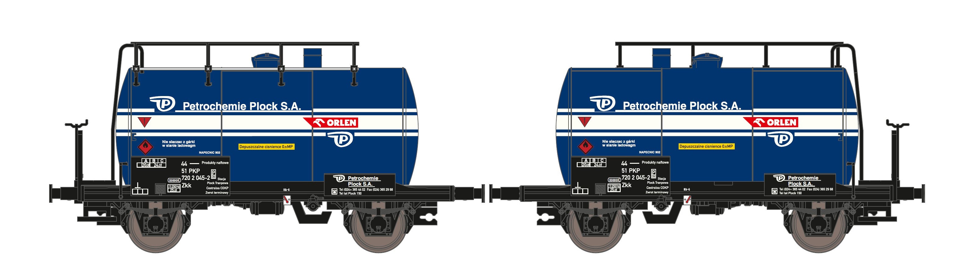 Hobbytrain PKP Petrochemia 2 Axle Tank Wagon Set (2) IV H24851