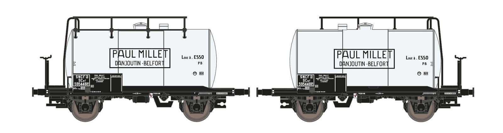Hobbytrain SNCF Paul Millet 2 Axle Tank Wagon Set (2) III H24852