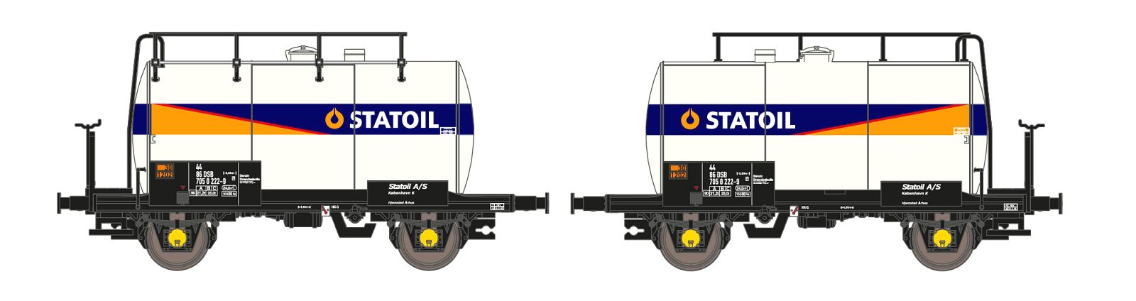 Hobbytrain DSB Statoil 2 Axle Tank Wagon Set (2) IV H24853
