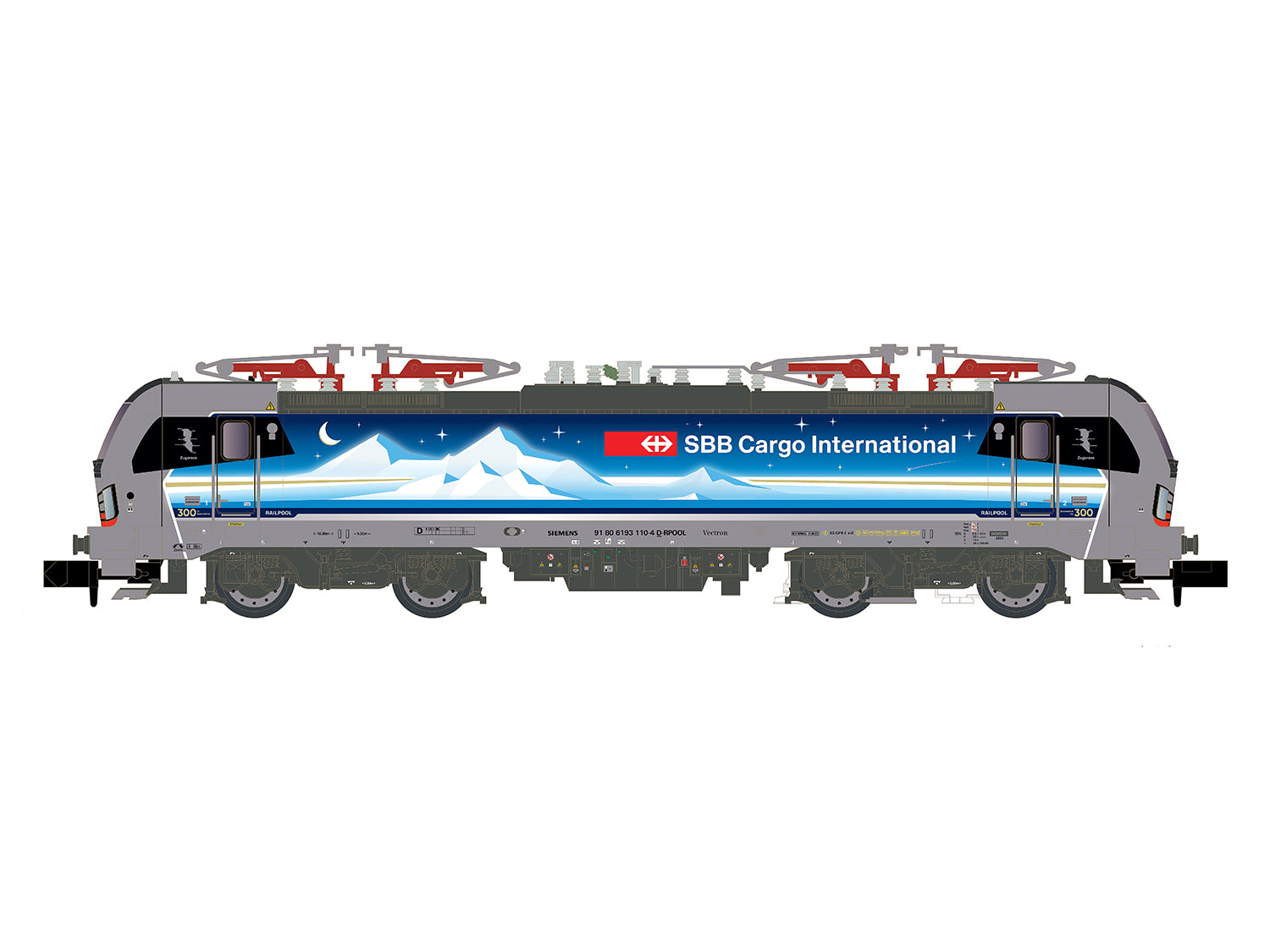 Hobbytrain SBB Cargo BR193 110 Goldpiercer Electric Locomotive VI H30175