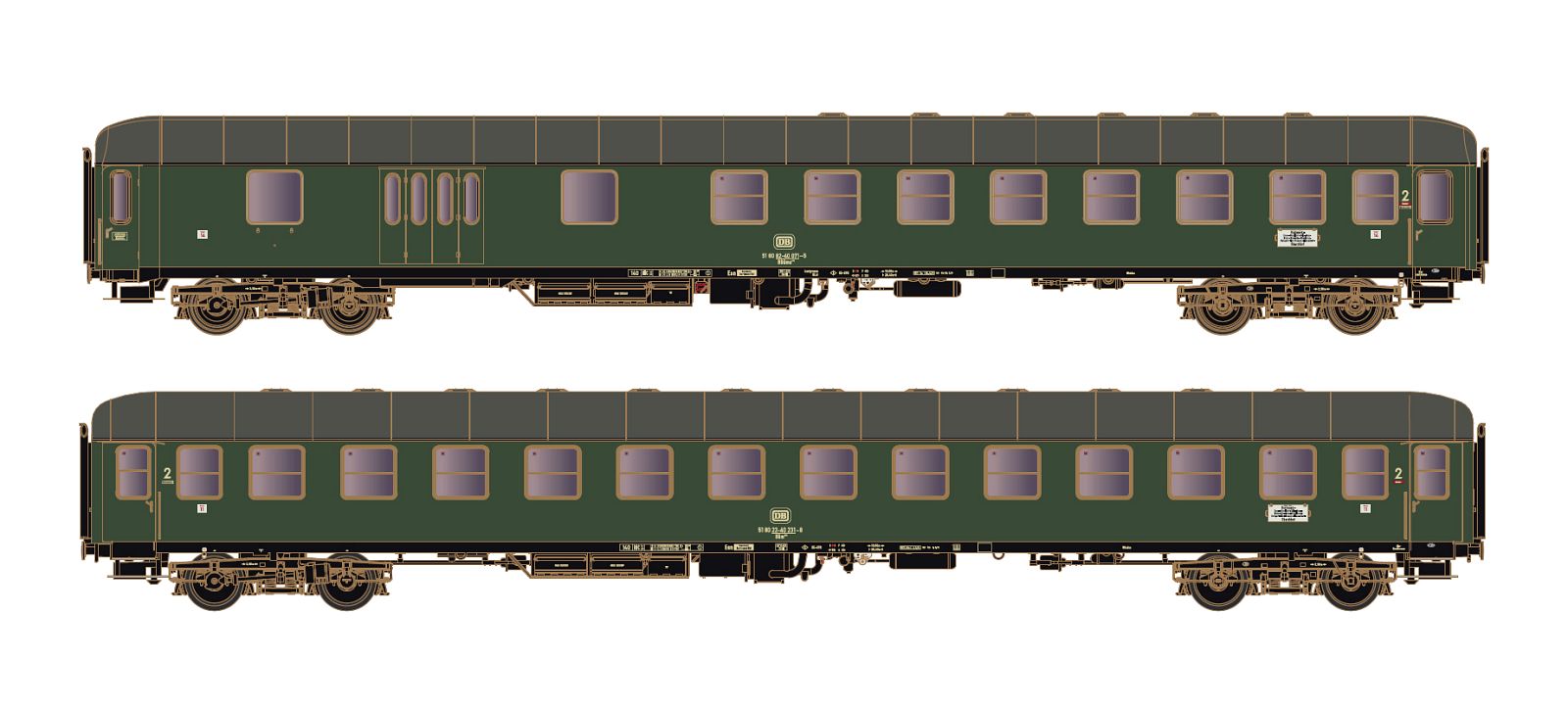 Hobbytrain DB D1213 Dortmund-Oberstdorf Coach Set 2 (2) IV (~AC) H43039