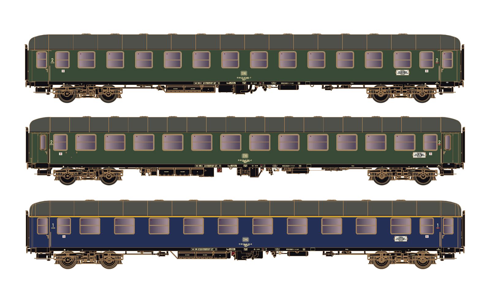 Hobbytrain DB D1213 Dortmund-Oberstdorf Coach Set 3 (3) IV H43040