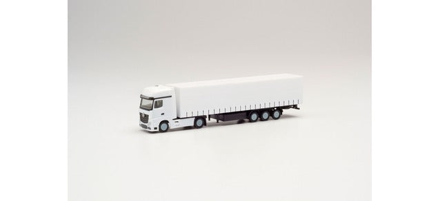 Herpa Minikit MB Actros Curtain Canvas Semitrailer White HA013796