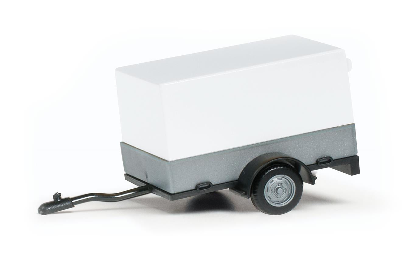 Herpa Single Axle Canvas Covered Trailer White HA051576-005