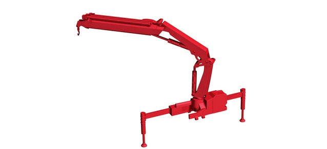 Herpa Hiab Loading Crane X-HIPRO 232 E-3 with Hook Red HA054126