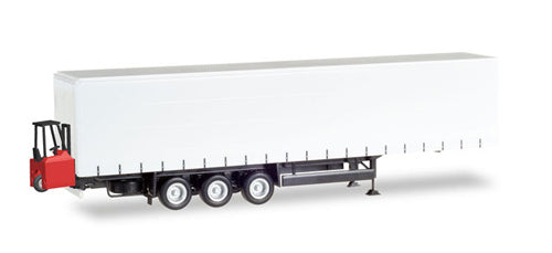 Herpa Schmitz Curtain Canvas Trailer 3 Axle w/Forklift HA076784