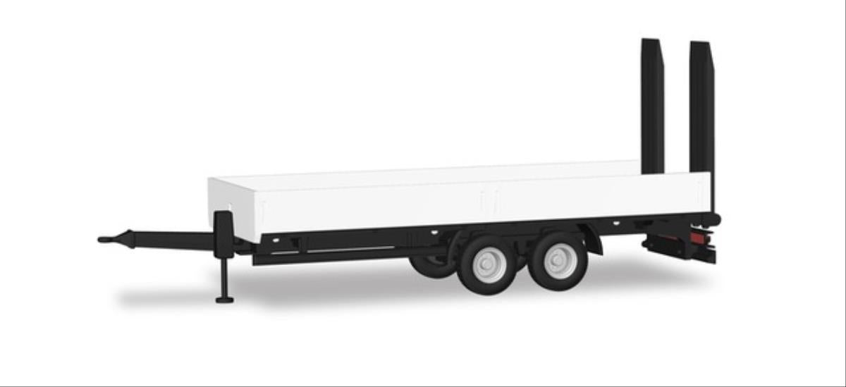 Herpa Deep Loading Trailer with Ramps White HA076913