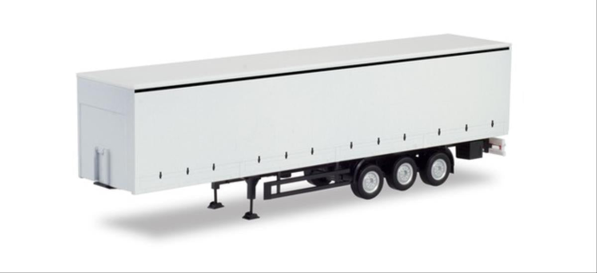 Herpa Curtain Semitrailer w/Tail Lift White HA076944