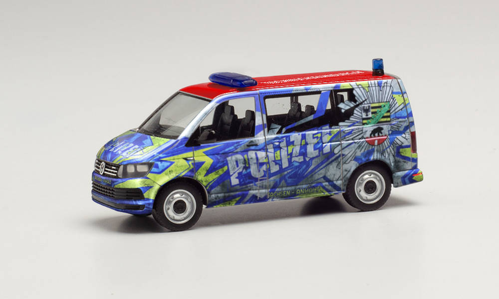 Herpa VW T6 Bus Polizei Sachsen-Anhalt Infomobil HA096348