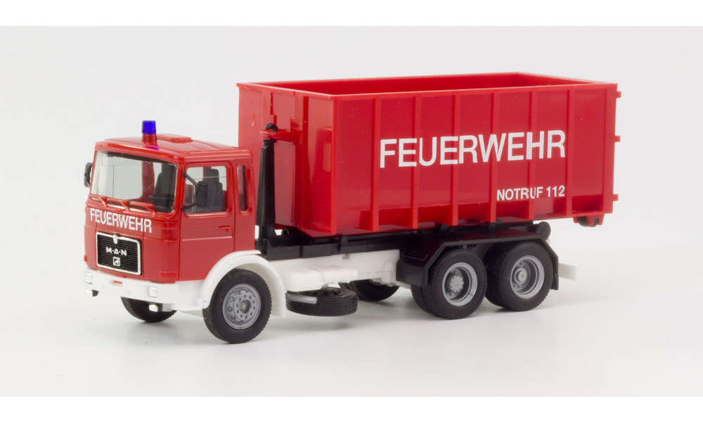 Herpa MAN F8 Roll Off Container Truck Fire Department HA310963