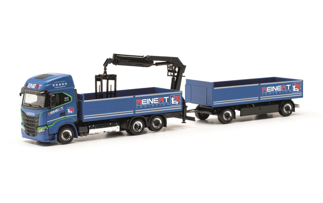 Herpa Iveco S-Way Planked Bed with Crane Reinert Logistic HA315265