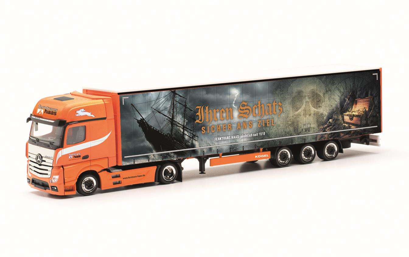 Herpa MB Actros L Gigaspace Volume Semitrailer Ferntrans Haas HA317450