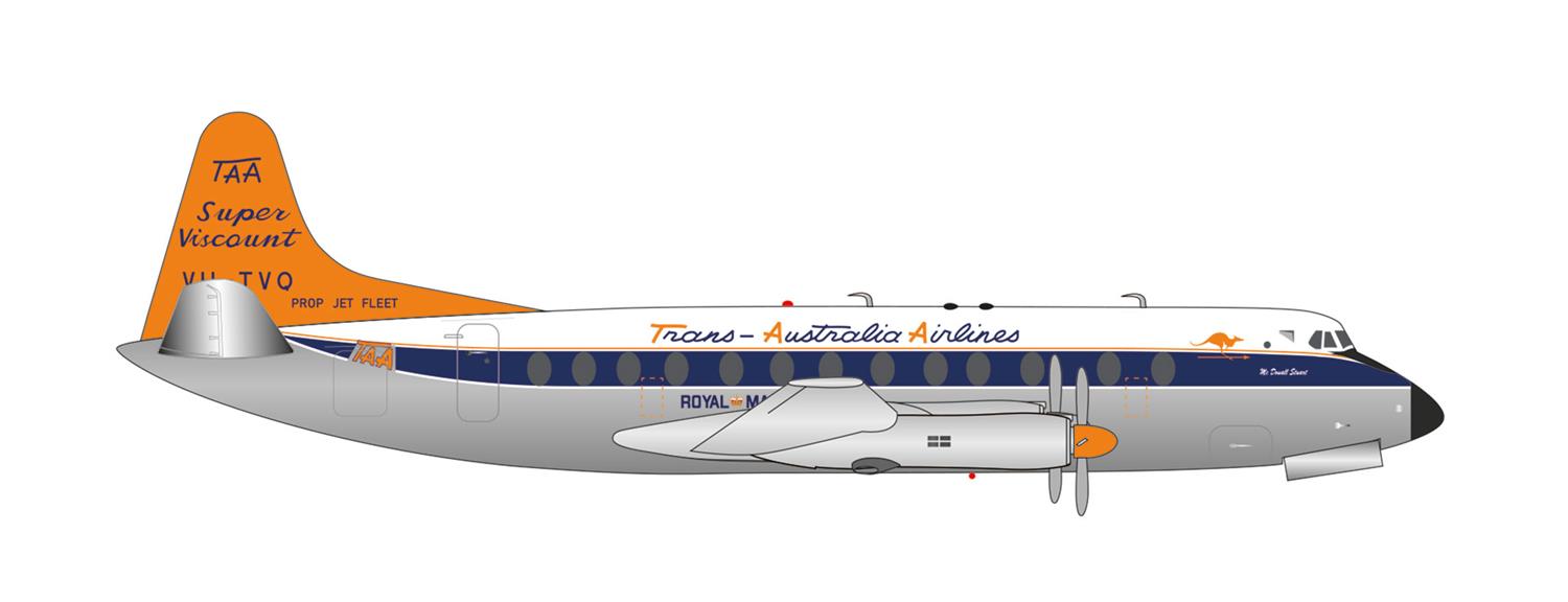 Herpa Wings Vickers Viscount 800 Trans Australian Air VH-TVQ (1:200) HA572859