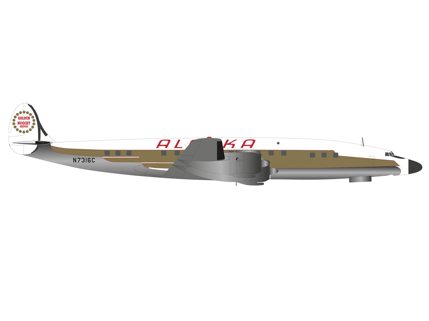Herpa Wings Lockheed L-1649A Starliner Alaska Airlines N7316C (1:200) HA573023