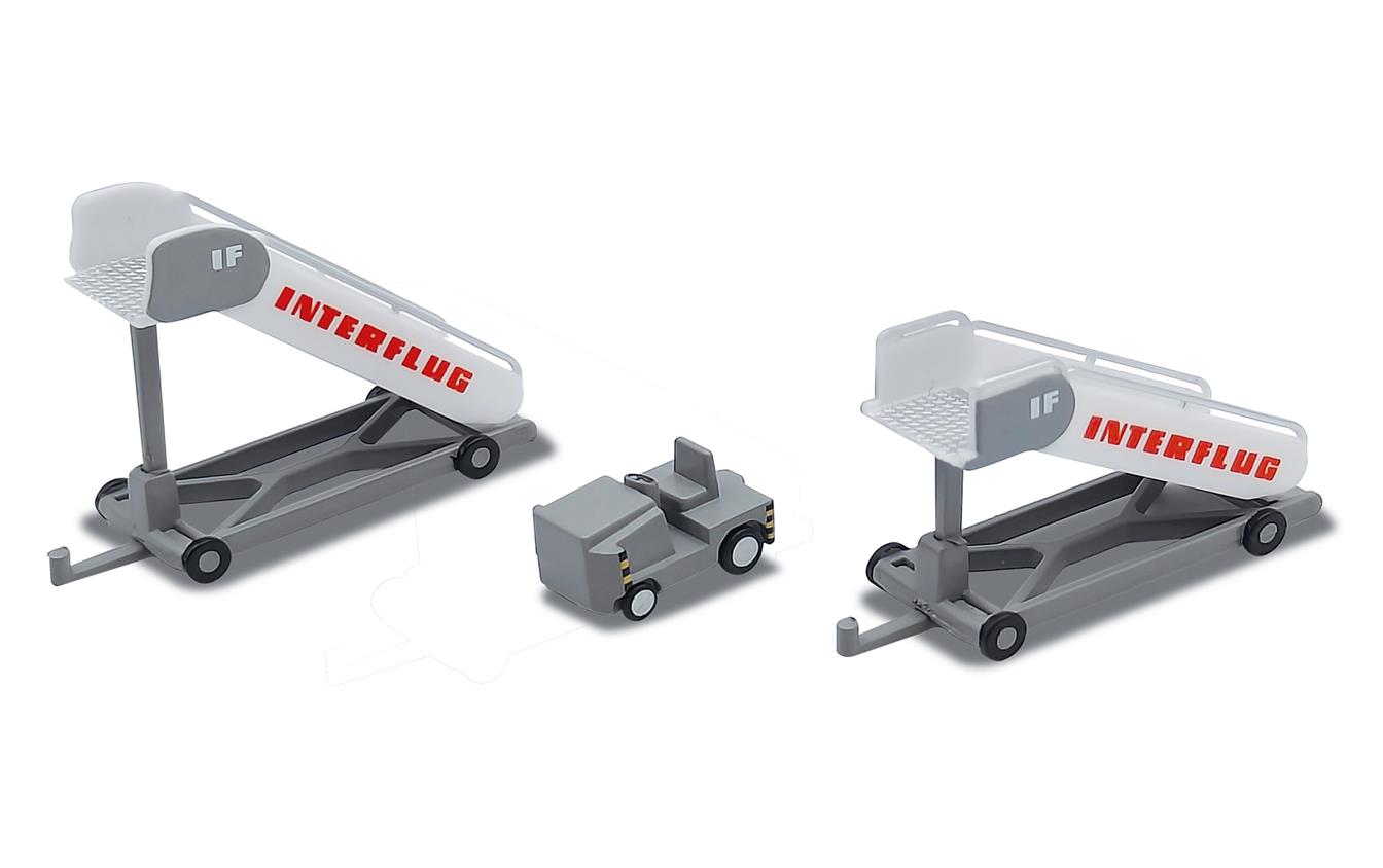 Herpa Wings Interflug Passenger Stairs with Tractor Unit Set (1:200) HA573153