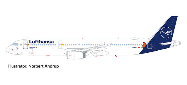 Herpa Wings Snapfit Airbus A321 Lufthansa D-AIRY Die Maus (1:200) HA612432