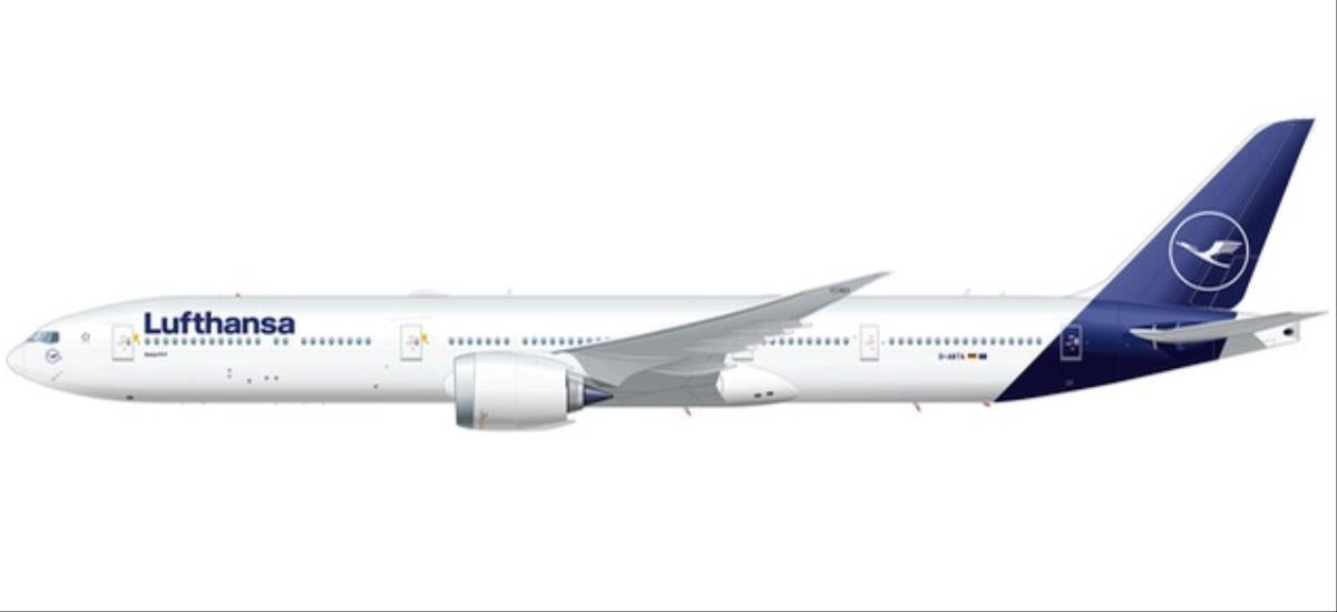 Herpa Wings Snapfit Boeing 777-9 D-ABTA Lufthansa (1:250) HA612517