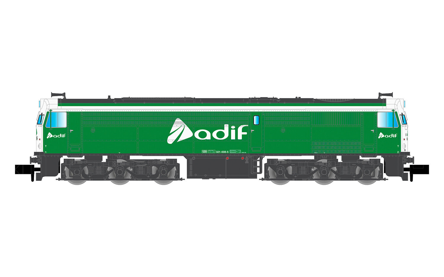 Arnold ADIF 321 Green/White Diesel Locomotive VI (DCC-Sound) HIN2633S