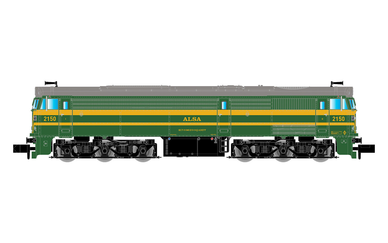 Arnold ALSA 2150 Green/Yellow Diesel Locomotive VI (DCC-Sound) HIN2634S
