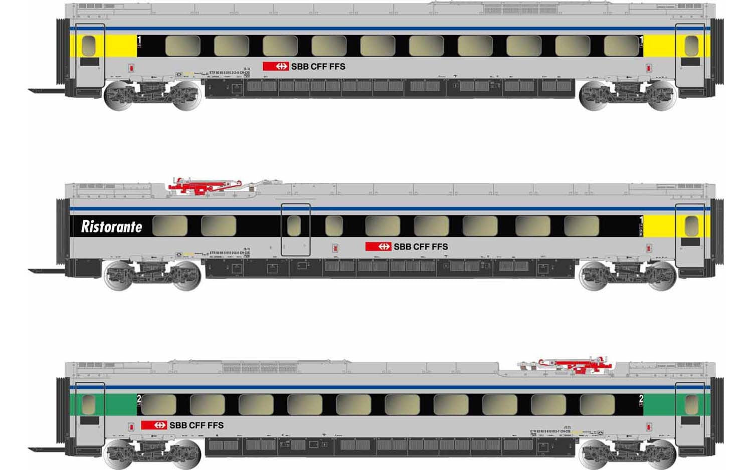 Arnold SBB ETR610 ex-Cisalpino Coach Set (3) VI HIN3503
