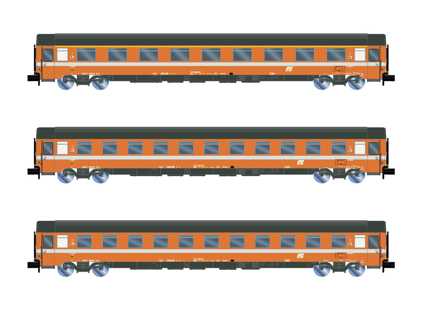 Arnold FS UIC-Z Eurofima Orange/Grey Coach Set (3) IV HIN4395