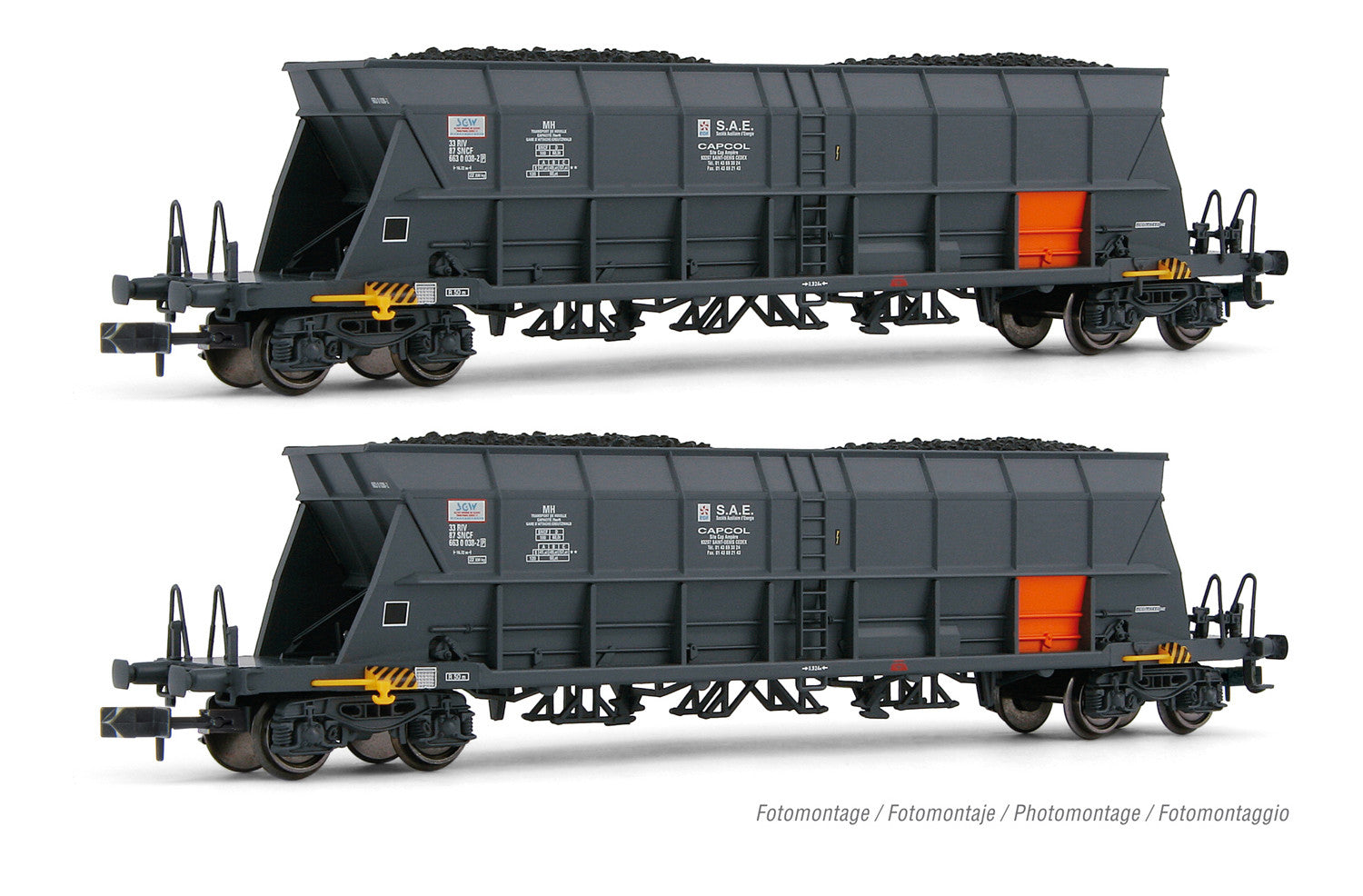 Arnold SNCF Faoos Capcol/EDF 4 Axle Coal Hopper Set (2) IV HIN6550