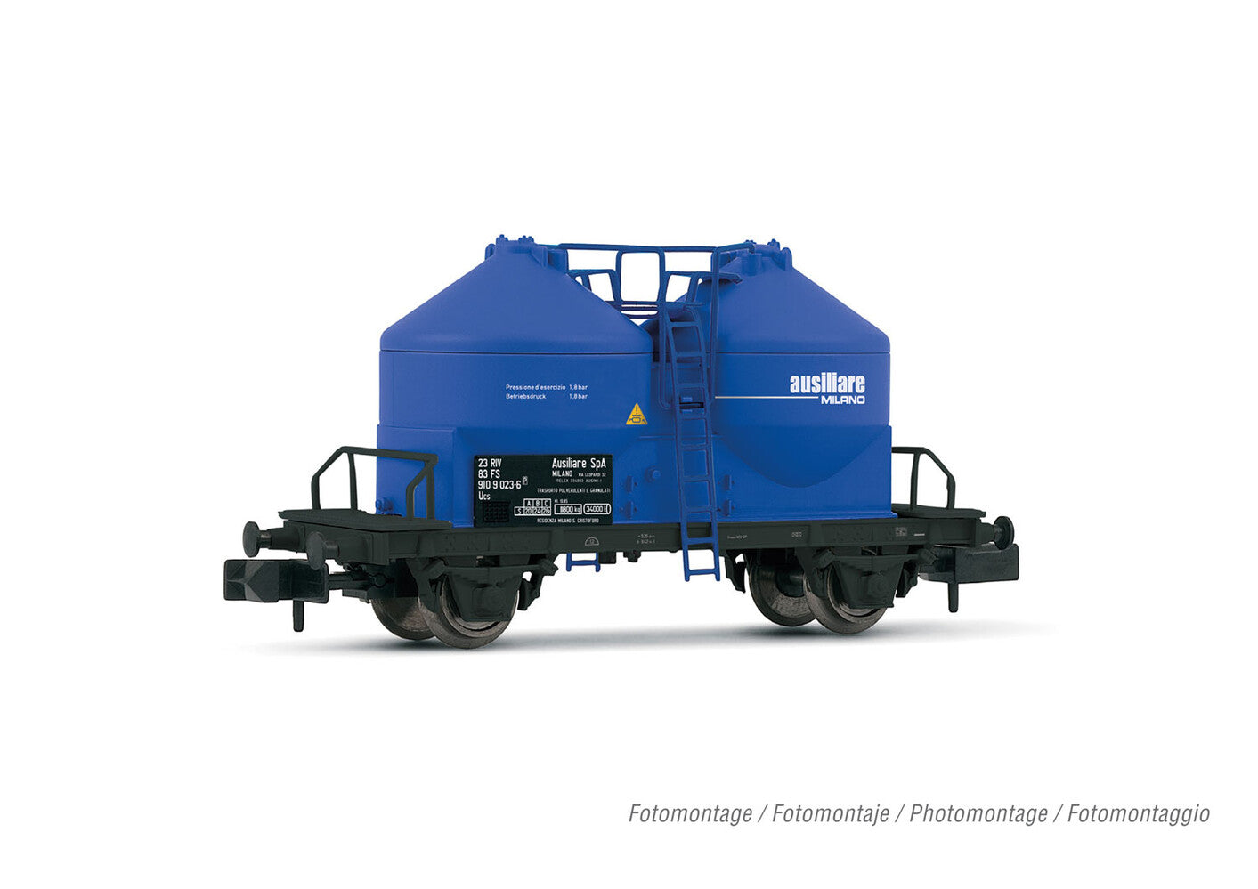 Arnold FS Ucs 2 Axle Silo Wagon Ausiliare Blue Set (2) IV HIN6597