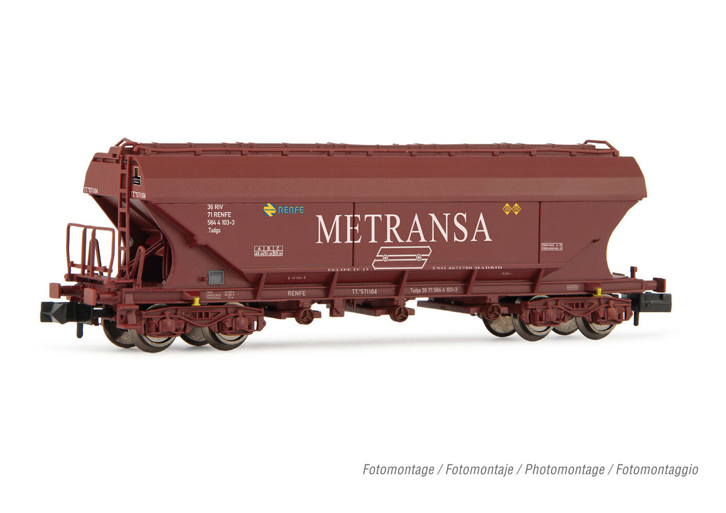 Arnold RENFE TT5 Silo Wagon Metransa Oxide Red IV HIN6623