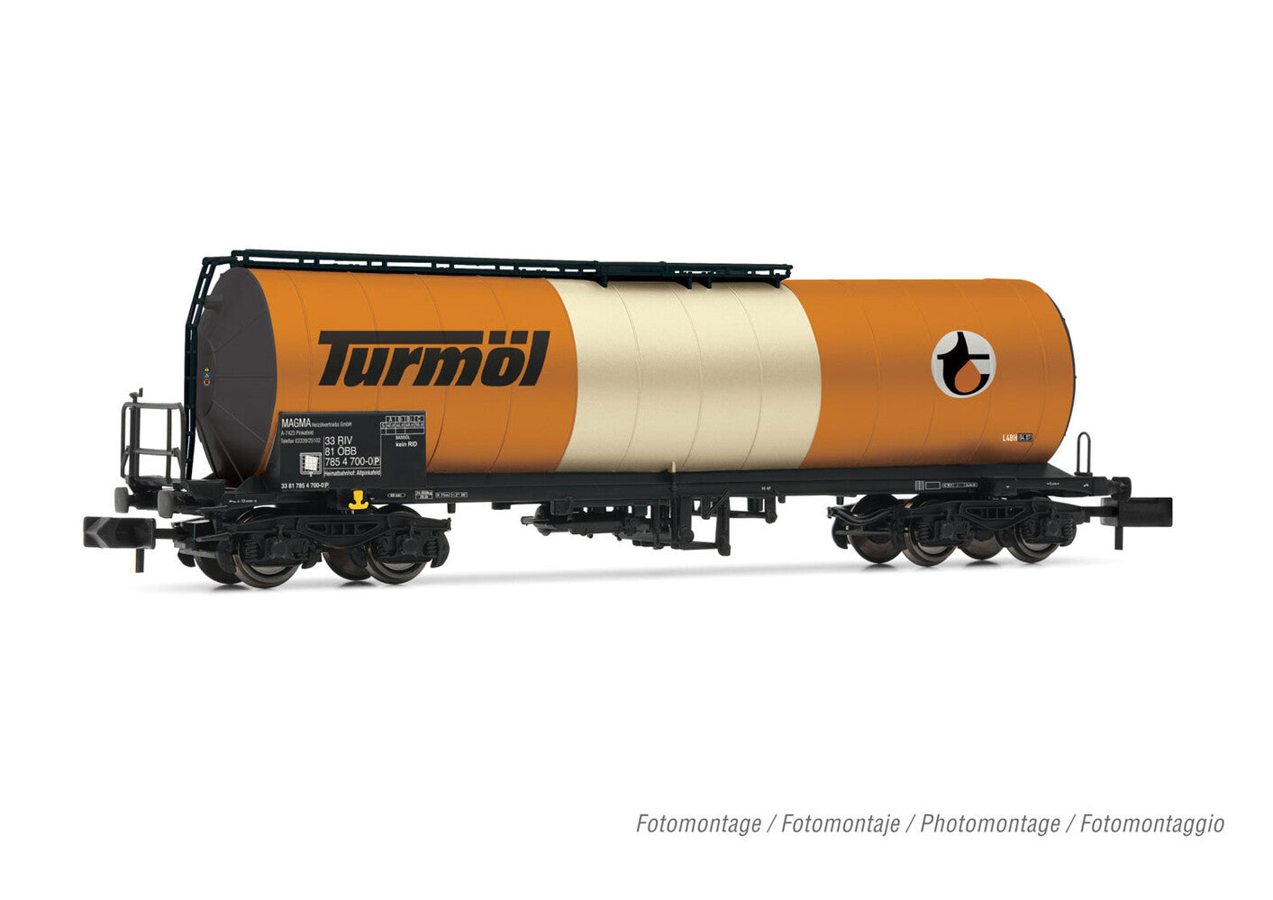 Arnold OBB Bogie Tank Wagon Turmol Grey/Orange/White IV HIN6632