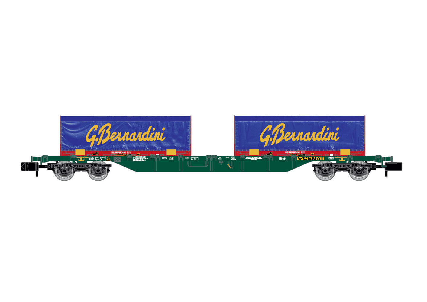 Arnold FS CEMAT Sgnss Flat Wagon w/2x22' Gruppo Containers VI HIN6655