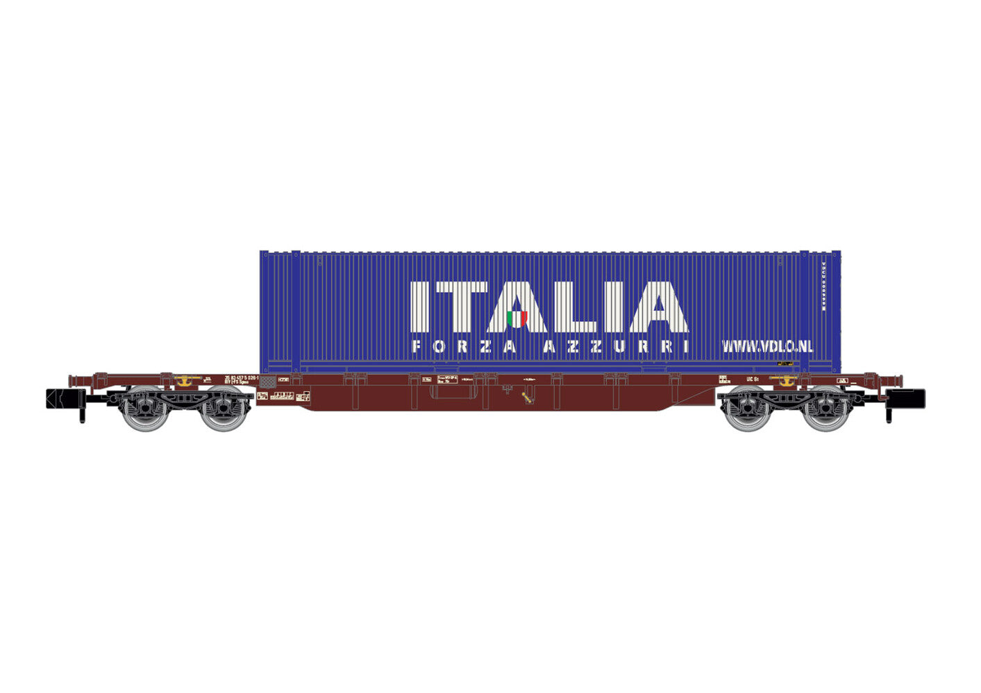 Arnold FS Sgnss Flat Wagon w/45' Italia Container VI HIN6656